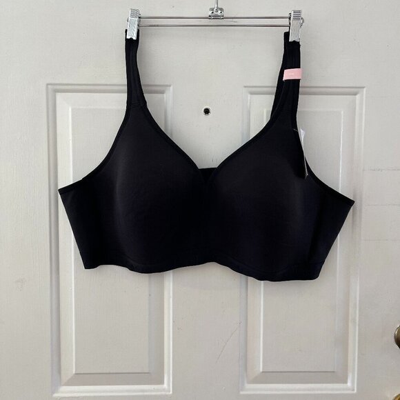 Cacique Woman's Plus-Size Black Lighty Lined No-Wire Bra Sz 50D - Picture 1 of 10